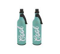 URBN-CHEF Zip Up Protective Insulating Neoprene 500ml Bottle Holder Sleeve Non Slip Coolerbag Water, Beer Jacket Covers for Travel, Sports, Hiking, Picnic, Beach, Park (Green, 2)