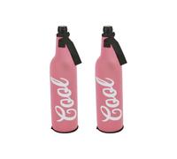 URBN-CHEF Zip Up Protective Insulating Neoprene 500ml Bottle Holder Sleeve Non Slip Coolerbag Water, Beer Jacket Covers for Travel, Sports, Hiking, Picnic, Beach, Park (Pink, 2)