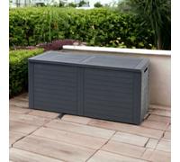 Urbn-Garden 240L Large Black Outdoor Cargo Garden Storage Box Plastic Container Chest & Lid