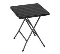URBN GARDEN 60cm Black Rattan Wood-Look Square Folding Table Lightweight and Perfect for Outdoor Garden, Patio, Camping, and Picnic Use Stylish, Portable, and Durable for Outdoor Activities (Black)