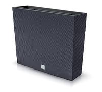 URBN GARDEN Tall Rectangle Rattan Floor Standing Planter Indoor Outdoor Patio Plant Pot Trough (Anthracite)