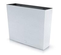 URBN GARDEN Tall Rectangle Rattan Floor Standing Planter Indoor Outdoor Patio Plant Pot Trough (White)