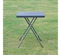 Urbn-Garden Urbngarden 73Cm Height Black Rattan Wood Look Square Folding Table