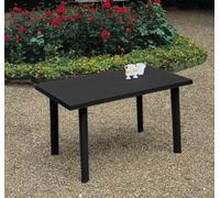 Urbn-Garden Urbnliving 126Cm Length Anthracite Large Summer Weather Proof Plastic Rectangle Table Garden Patio Dining Furniture