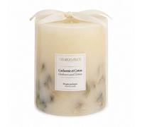 Urbn-Living 1.5L Cashmere & Cotton Large Scented Wax Pillar Candle W/ Hand Tied Ribbon Bow And 200 Hour Burn Time