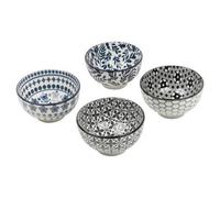 URBNLIVING Porcelain Dessert Bowls - 6-Piece Ceramic Cereal, Soup & Snack Bowl Set, Durable Dinnerware, Microwave & Dishwasher Safe, Modern Gift Set for Kitchen or Dining (1 of Each Design (4))