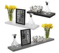 Urbn-Living 120cm One Of Each Colour Wooden Floating Wall Mount Shelves Display Unit