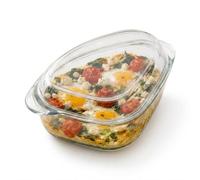 Urbn-Living 1L Set Of 1 Triangle Glass Casserole Dish With Lid Borosilicate Ovenware Airfryer