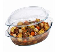 Urbn-Living 2.9L Oval Glass Casserole Dish With Lid Borosilicate Ovenware Bakeware