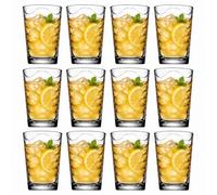 Urbn-Living 200Ml Set Of 12 Wave Pattern Drinking Glasses Clear Tumblers Water Juice & Soft Drinks Gift