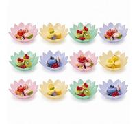 Urbn-Living 270Ml Set Of 12 Glass Flower Petal Bowls Pastel Dessert Snack Nibbles Dish Kitchen Tableware