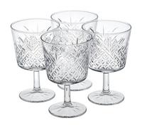 Urbn-Living 270Ml Set Of 4 Stemmed Cocktail Glasses Diamond Pattern Goblets Barware Drinkware