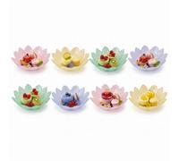 Urbn-Living 270Ml Set Of 8 Glass Flower Petal Bowls Pastel Dessert Snack Nibbles Dish Kitchen Tableware