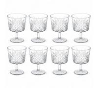 Urbn-Living 270Ml Set Of 8 Stemmed Cocktail Glasses Diamond Pattern Goblets Barware Drinkware