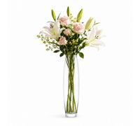 Urbn-Living 30Cm Barrel Tall Glass Flower Vase Bouquet Display Florist Table Centrepiece Home Decor