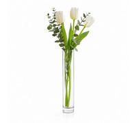 Urbn-Living 30Cm Narrow Cylinder Tall Glass Flower Vase Bouquet Display Florist Table Centrepiece Home Decor