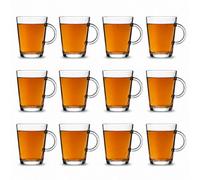 Urbn-Living 400Ml Set Of 12 Clear Glass Mugs W/ Handle Tempered Tea Coffee Cups Cappuccino Espresso Latte