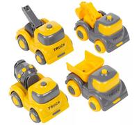 Urbn-Living 4Pc Kids Yellow Construction Lorry Toy Set