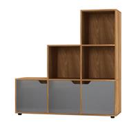 Urbn-Living 6-Cube Step Shelving Unit With Wooden Door