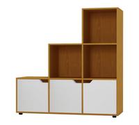 Urbn-Living 6-Cube Step Shelving Unit With Wooden Door