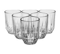 URBNLIVING 6Pcs Glass Drinking Tumblers Set, Whiskey Water Highball Cups, Durable Clear Drinkware for Home Bar Parties, Cocktails, and Stylish Beverages Glasses for Everyday Use 250/300/350ml