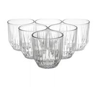 URBNLIVING 6Pcs Glass Drinking Tumblers Set, Whiskey Water Highball Cups, Durable Clear Drinkware for Home Bar Parties, Cocktails, and Stylish Beverages Glasses for Everyday Use 250/300/350ml