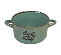 URBNLIVING Stoneware Soup & Cereal Bowls Set with Handles - 500ml Large Serving Dish - Durable Heat-Retaining Design - Blue, Green, Brown - Set of 3 or 6