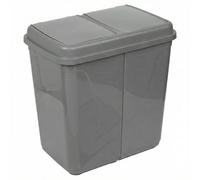 Urbn-Living 90L Grey Double Kitchen Recycling Laundry Duo Bin Garbage Under Cabinet Trash Can
