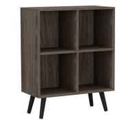 Urbn-Living Anthracite Oak, Black - 4-Cube Shelving Unit With Legs