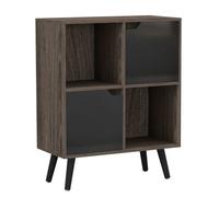 Urbn-Living Anthracite Oak, Black, Black - 4-Cube Storage Unit With 2 Wooden Doors And Legs
