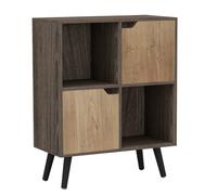 Urbn-Living Anthracite Oak, Oak, Black - 4-Cube Storage Unit With 2 Wooden Doors And Legs