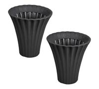 Urbn-Living Anthracite, Set Of 2 - Large Flower-Shaped Plastic Planters