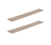 (Grey Wood Grain, 2x Pack of 7) Vinyl Floor Planks Wood Effect Flooring Tiles Self Adhesive Kitchen Floor Lino
