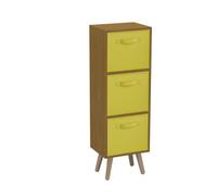 Urbn-Living Beech 3-Tier 3-Drawer Cube Shelving Unit With Scandinavian Legs