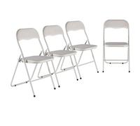 Urbn-Living Beige - 4-Pc Folding Chair Set With Cushioned Ribcord Seat And Back
