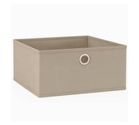 Urbn-Living Beige - Foldable Fabric Storage Box With Metal Eyelet Handle