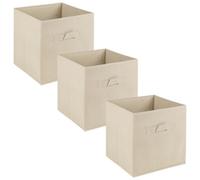 Urbn-Living Beige - Large Collapsible Cube Storage Boxes With Carry Handles - 27X27X27Cm