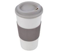 Urbn-Living Beige, Set Of 1 - 450Ml Double Wall Travel Mug With Silicone Grip