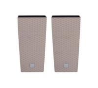 Urbn-Living Beige, Set Of 2 - Rato Large Square Flower Pot - 50X26X26Cm