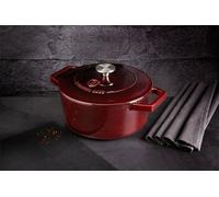 Urbn-Living Berlinger Haus Burgundy 20Cm Cast Iron Casserole Dish Non-Stick Enamel Coating Oven Induction