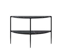 Urbn-Living Black - 2 Tier Half Moon Marble Console Table