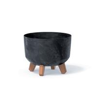 (240mm , anthracite) Round Concrete Look Planter Flower Pot Indoor Outdoor Garden Decor With Legs