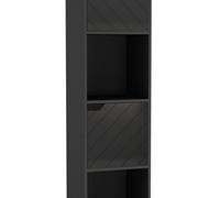 Urbn-Living Black, Black - 4 -Cube Tall Shelving Unit With Line Doors