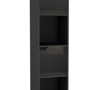 Urbn-Living Black, Black - 4 -Cube Tall Shelving Unit With Wooden Doors