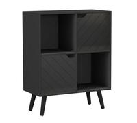 Urbn-Living Black, Black, Black - 4-Cube Storage Unit With 2 Line Doors And Legs