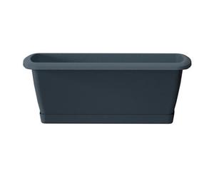 Urbn-Living Black - Extra Large Respana Set Balcony Plant Box With A Saucer