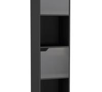 Urbn-Living Black, Grey - 4 -Cube Tall Shelving Unit With Wooden Doors