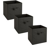 Urbn-Living Black - Large Collapsible Cube Storage Boxes With Carry Handles - 27X27X27Cm