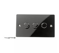 Urbn-Living Black Nickle - Volex Crabtree Brass Gold 3-Gang Dimmer Light Switch