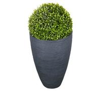 Urbn-Living Black, Set Of 1 - 43Cm Ribbed Tapered Planter W/ 27Cm Buxus Ball